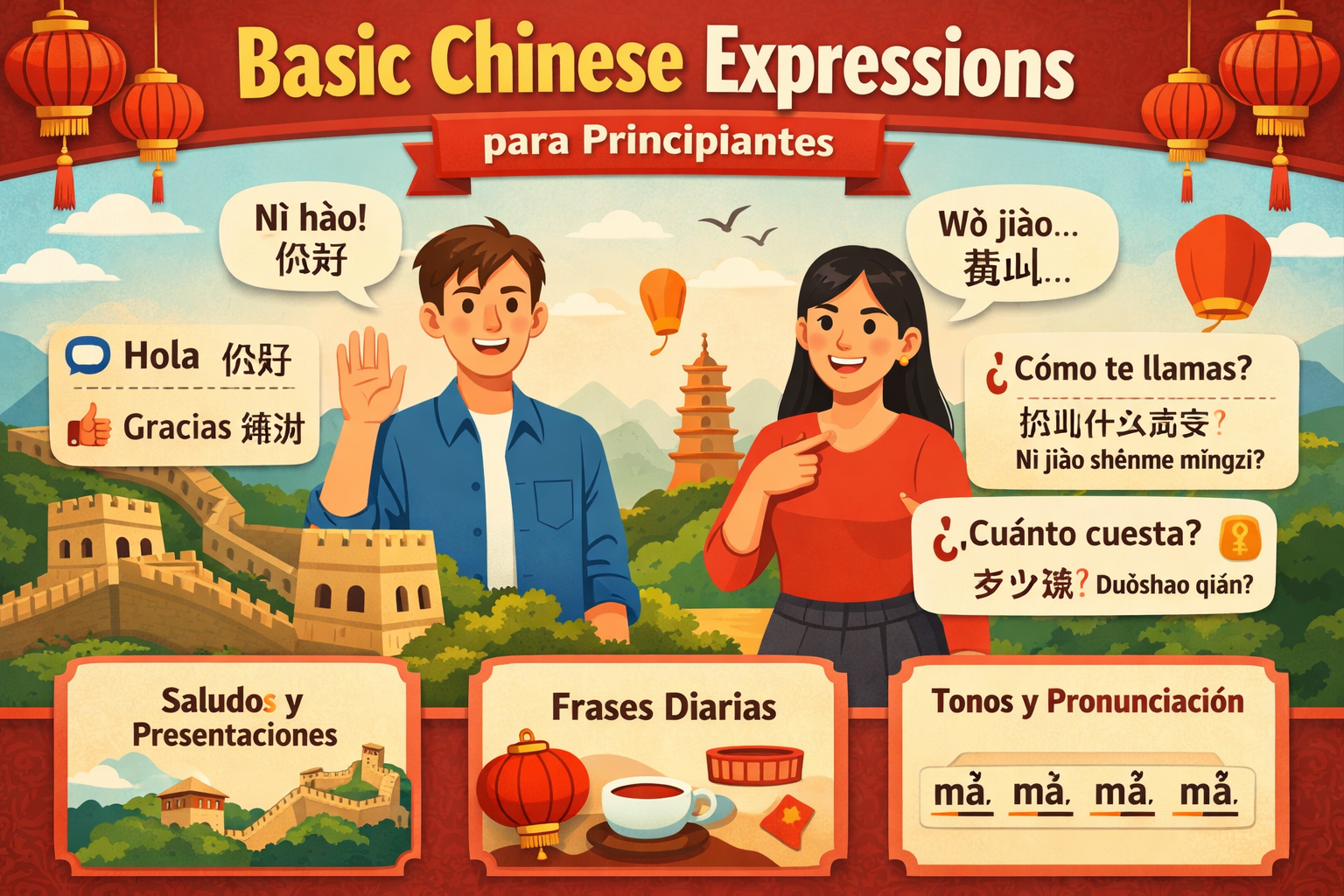 Expresiones básicas en chino: guía completa para principiantes 1 Lingua Learn Colombia chinese expressions